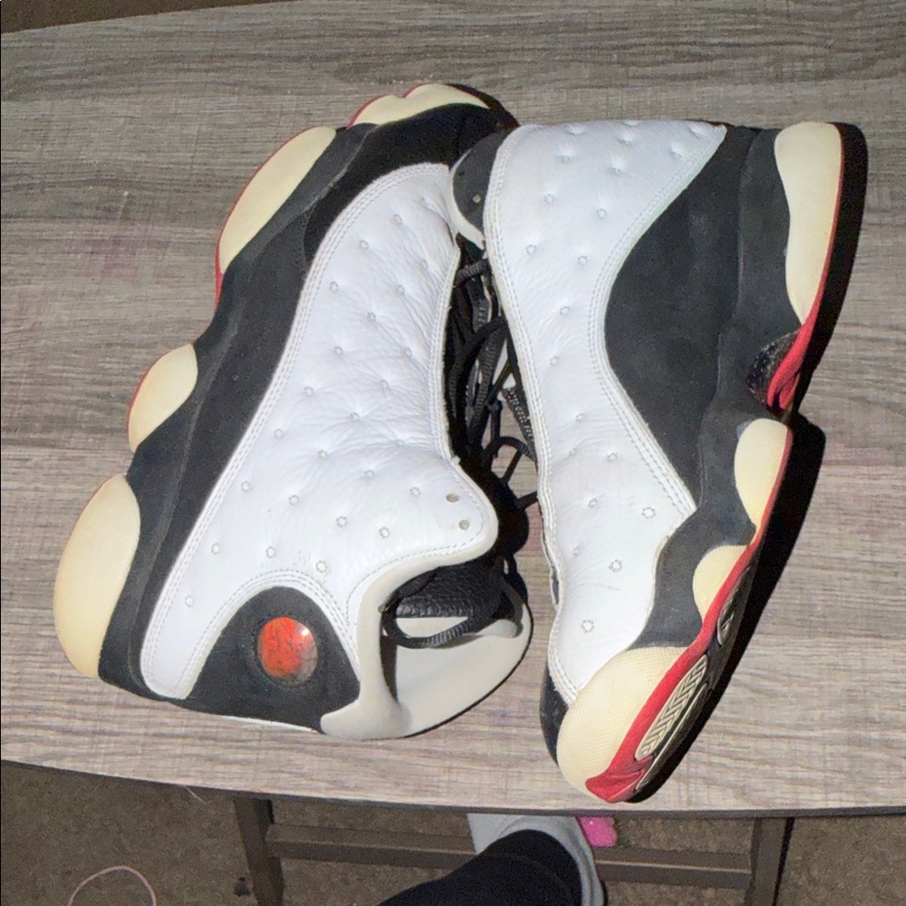 Jordan Black and White Sneakers with Red Accents - Picture 5 of 7